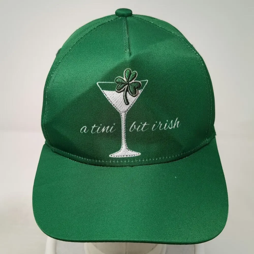 5 Panel Hat Green One Size Martini Glass Shamrock A Tini Bit Irish Snapback